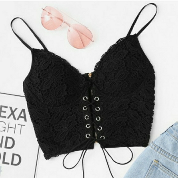 Tops - 🚫SOLD Black Corset-Style Bustier